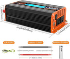 1100 Watt Pure Sine Wave Power Inverter 12V DC to 110V 120V Converter for Family RV Off Grid Solar System Car with Type-C Ports 2 AC Power Outlets Dual USB Ports LCD Display Wireless Remote Control…