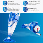 POOL BLASTER Centennial Cordless Pool Vacuum w/Pole Set - XL Debris Capacity & Advanced Filtration, Handheld Rechargeable Pool Cleaner for Sand, Silt & Leaves in Inground & Above Ground Pool