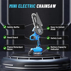 Mini Chainsaw, 4 inch Mini Chainsaw Cordless, Small Hand held Electric Power Chain Saw 1 Battery Powered Operated, Household and Garden for Tree Trimming Wood Cutting, Gifts for Father Husband Men