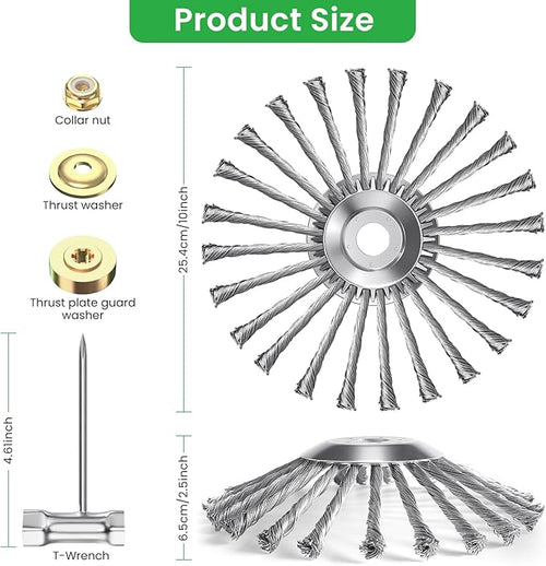 10 Inch Indestructible Trimmer Weed Eater Head，Steel Wire Grass Trimmer Head for Edger Lawn Tool，Trimmer Head Weed Wacker Attachments，String Trimmer Head Weed Eater Ettachment