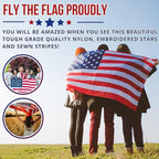 American Flag - Heavy-Duty US Flag - Embroidered Stars - Nylon USA Flag Built for Outdoors - Sewn Stripes - UV Protection - Brass Grommets (4x6 ft)