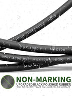 3/8" 4800PSI Pressure Washer Hose 200FT with Swivel Quick Connect for Cold/Hot Water Max 248°F, Kink Resistant Steel Wire Braided, Wear Resistant Power Washer Hose with M22 14mm Adapter