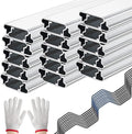 Spring Wire & Lock Channel - 10 Sets PVC Coated Spring Wire & Aluminum Alloy U-Channel Bundle with Nylon Gloves, 6.6 ft Farmer Greenhouse Frame Kit for Fix Poly Film Shade Cloth