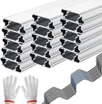 Spring Wire & Lock Channel - 10 Sets PVC Coated Spring Wire & Aluminum Alloy U-Channel Bundle with Nylon Gloves, 6.6 ft Farmer Greenhouse Frame Kit for Fix Poly Film Shade Cloth
