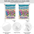 Flip Flops Beach Garden Flag Vertical Double Sided Outdoor Yard Flags 12.5x18 Inch Burlap Banners Vertical Double Sided for Outdoor Decor Lawn