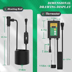 3500W 240V Titanium Fully Submersible Portable Electric Immersion Large Pool Water Heater Waterproof Hot Tub Heater with LCD Thermostat & GFCI Plug, for Swimming Pool, Bathtub, Baptistry, Bucket (GY)
