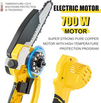 Cordless Mini Chainsaw 6 Inch, Auto Oiler &Tool-Box, One-Hand Handheld Electric Portable Chainsaw, Super Power Small Chain Saws 2x2000mAh Battery Operated, Hand Saw for Tree Wood Cutting Ranger