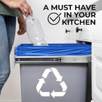 ToughBag 13 Gallon Recycling Bags, Blue Trash Bags (300 COUNT) - Blue Recycle Bags, Recycle Trash Bags 13 Gallon Tall Kitchen - Made in USA