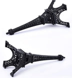 ESHATO Black Metal Eiffel Tower Statue, 10inch Decorative Figurine Replica Stand Holder for Cake Topper Table Decor Gift Party Home Decoration