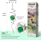 Wind Spinner Tail Gazing Ball Spiral Decorative Wind Spinner Sun Catcher 11inch Tail and 2 inch Glass Orb. Indoor Outdoor Garden Decoration Wind Sculptures-13 inch Height (Green)