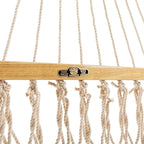 Original Pawleys Island Deluxe Oatmeal DuraCord Rope Hammock – 13 ft. x 60 in., 2-Person, 450 lb Capacity, Oak Spreader Bar, Zinc-Plated Hardware, Handcrafted in The USA