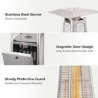 LAUSAINT HOME Pyramid Patio Heater, 48,000 BTU Outdoor Patio Heaters for Outdoor Use, Upgraded 87" Quartz Glass Tube Propane Heater for Deck Backyard Commercial, Tip-Over Protection, Cover & Wheels