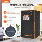 VEVOR Portable Steam Sauna Tent Full Size, 1200W with Visible Window, Personal Sauna Blanket Kit for Home Spa,Heated Body Therapy,Time&Temperature Remote Control with Chair,Black, 2.9’x 2.9’x 5.2’