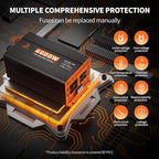 4000 Watt Pure Sine Wave Inverter 12V DC to 110V/120V AC Converter for RV/Truck/Home/Off-Grid Solar Car Power Inverter for Vehicles with 4 AC, 2 USB & 1 Type-C Ports, Hardwire Kit, Remote Controller