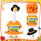 2 Pcs Porch Goose Outfit Halloween Geese Crayon Bus Teacher Cosplay Clothes for 23" Lawn Cement Goose Halloween Garden Patio Yard Outdoor Decorations(School Bus)