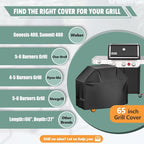 Grill Cover 65 Inch - Superior BBQ Cover for Weber Genesis 400 and Summit 400 Series Gas Grill - 600D Outdoor Barbecue Cover for Weber 4 Burner Genesis ii E325s, E410 and Summit E470, S420