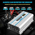 1000W Car Inverter 12V to 110V DC to AC Power Inverters for Vehicles with 2 AC Outlets/36W PD USB-C/18W QC USB-A Fast Charging/Cigarette Lighter/LED Display/100A Cables 1000 Watt Inverter