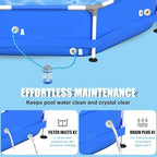 5 FT x 15 Inch PE Round Kids Swimming Pool Above Ground, Eco-Friendly Odorless Backyard Pool for Dog, Easy to Clean & Durable Frame for Toddlers