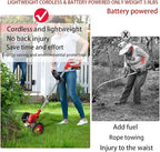 Electric Weed Wacker 21V Electric Weed Cordless Eater with 2pcs Batteries and 3 Types Blades&Auxiliary Wheel Weed Trimmer Lightweight 3 in 1 Stringless Grass Trimmer Edger/Brush Cutter for Lawn