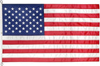 Super Tough 12ft x 18ft Nylon American Flag | Embroidered Stars and Sewn Stripes | Brass Grommets | Heavy-Duty Outdoor Flag | Fade Resistant American Flag Made in USA | All Weather Nylon