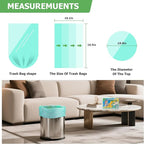 1.2 Gallon Small Biodegradable Trash Bags - Green Mini Garbage Bags (Fit 1-1.3 Gallon) 5 Liter 100 Count Unscented Compostable Tiny Little Waste Basket Kitchen Office Bathroom Liner Heihaily