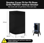 Smoker Cover Fit for Pit Boss Grills PBV3G1 Vertical Smoker, Outdoor Waterproof Grill BBQ Grill Cover Outdoor Grill Cover Vertical Smoker Cover（24" D x 23" W x 47" H）