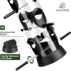 Kingsyard 2 Pack Tube Bird Feeder for Outdoors Hanging, Removable Base and Perch, 6 Feeding Ports - Easy to Clean, Premium Hard Plastic, Attracting for Finches Cardinals (Black)