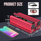 Power Inverter 700W/1500W (Peak) Dual AC Outlets and USB Charging Port DC 12V to 110V AC Car Converter Inverter for Home Car RV Truck Camping