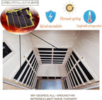 1 Person Infrared Sauna Indoor Sauna Room for Home, 8pcs Infrared Carbon Heating Panels, Hemlock Personal Saunas with Clothing Hanging Rod, LCD Display, Blue-Tooth, LED Reading Lamp