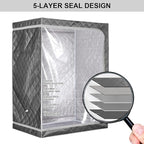 ZONEMEL Full Size Sauna Tent, Portable 1 or 2 Person Full Body Home Spa for Relaxation, Detox, Steamer not Included (L47.24 x W31.5 x H63,Clear Door)