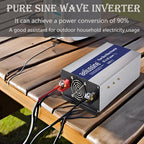 600W Pure Sine Wave Inverter-48V DC to 110V 120V AC Power Converter with 2 AC Outlets, 48 Volt Power Inverter for Truck, Rv, Camping, Home, Emergency Power