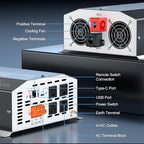 1500 Watt Pure Sine Wave Inverter 12v DC to 110v 120v AC Converter,3000W Peak Power Inverter with 4 AC Outlets,USB Port,Type-C,Remote Control LCD Display for Truck, RV, Vehicles, Solar Off-Grid