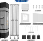 HOTEEL 10x20 Pop up Canopy Tent for Parties, Heavy Duty Easy Setup Tent with 6 Sidewalls, Outdoor Commercial Instant Gazebo for Wedding Event, with Roller Bag & Sand Bags, White(Hexagonal Frame)