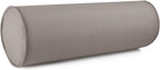 Austin Horn Classics Sunbrella Set of 2 Zippered Neck Bolster Pillow, Made with Sunbrella Fabric, Cylinder Pillows, for Couch & Bed, Decorative Round Throw Pillow, Back & Neck Support (Charcoal Grey)