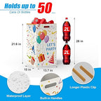 13 Gallon Disposable Trash Cans with Built-in Handles, 4 Pack Extra Large Portable Trash Can, Waterproof Layer Reusable Garbage Cans, Extra-Thick Cardboard Recycling Bins, Perfect for Parties,Colorful