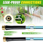 TOOLCY 25 FT Metal Water Hose Stainless Steel Garden Hose with Brass Nozzle - Heavy Duty, No Kink, All Weather, Super Flexible Garden Hoses for Outdoor, Lawn