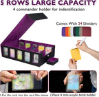 5-Row Trading Card Storage Box for Top Loaders, 3900+Card Deck Case with Portable Handle & Commander Display, 500 Sleeves, 5 Toploaders, 15 Stoppers, 24 Dividers, 1 Dice Tray, for MTG/TCG Magic Cards