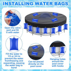 Hungdao 4ft Pool Pillow Cover for Above Ground with 12 Pcs Inflatable Pool Cover Weight with Hook Winter Ice Antifreezing Hanging Bag with Rope and Connection Buckle(Royal Blue,4ft,Square)
