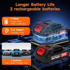Cordless Pressure Washer, 6-in-1 Nozzle Portable Battery Powered Pressure Washer Handheld, Portable High Pressure Cordless Power Washer for Car/Floor/Patio Cleaning