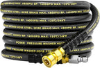3/8" Pressure Washer Hose 25ft 4800PSI, Power Washer Hose Steel Wire Braided with Swivel Quick Connect, Commercial Grade Industrial High Pressure Water Washing Hose (4800PSI, 25FT)