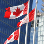 Outdoor Canadian Canada Flag Banner 3x5 Double Sided- 3Ply 240D 4 Rows Stitched- CAN Flag- UV Fade Resistant With Canvas Header & 2 Brass Grommets