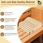2025 Upgraded Handmade Cedar Sauna Headrest with 4 Non-Slip Pads, Sauna Accessory, Ergonomic Neck Support, Modern Sauna Neck Rest for Infrared Saunas, Handcrafted Relaxation Wood Pillows, Head Pillow