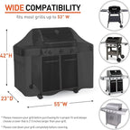 Arcedo 55 Inch Grill Cover for Outdoor Grill, Waterproof Fade Resistant BBQ Grill Cover, Weather Resistant Gas Grill Cover, Fits Weber, Charbroil, Nexgrill and More Grills, Black