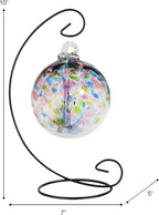 Dale Tiffany AC25004-D4 Rainbow Tree of Life Hand Blown Art Glass Ornament Witch Globe Gazing Ball, Hope, 4" Diameter with Hanging Stand