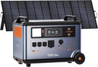 OSCAL 6000W Solar Generator with 200W Solar Panel, 120/240V Split Phase Voltage Portable Power Station PowerMax 6000,6000W AC Outlets (9000W Peak), 3600Wh LFP Battery, Expandable to 57.6kWh