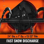 60" 3 Point PTO Snow Blower 24" Impeller Diameter 360° Snow Chute (PTO Shaft Included with Slip Clutch), 25-65 HP, Model TSB60T