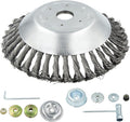 8'' Steel Wire Wheel Brush Weed Trimmer Head for Most Straight-Shaft String Trimmer & Brush Cutter & Weed Eater & Weed Wacker (with 2 Kinds of Blade Adapter Kit)