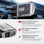 Cobra PURE SINE 400W Power Inverter and PRO 2500W Professional Grade Power Inverter Bundle