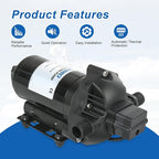 4.0 GPM 115V AC 45 PSI Revolution Water Pump with Pressure Switch Compatible with Camper, RV, Shower, Sprayer