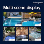 Pond Waterfall Spillway Stainless Steel Pool Fountain, APP Control LED Lighted Waterfalls Kit, Outdoor Water Flow Waterfalls Kit for Garden Patio Koi Pond Decoration-23.6"x7.8"x3.9"